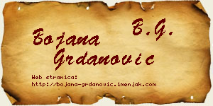 Bojana Grdanović vizit kartica